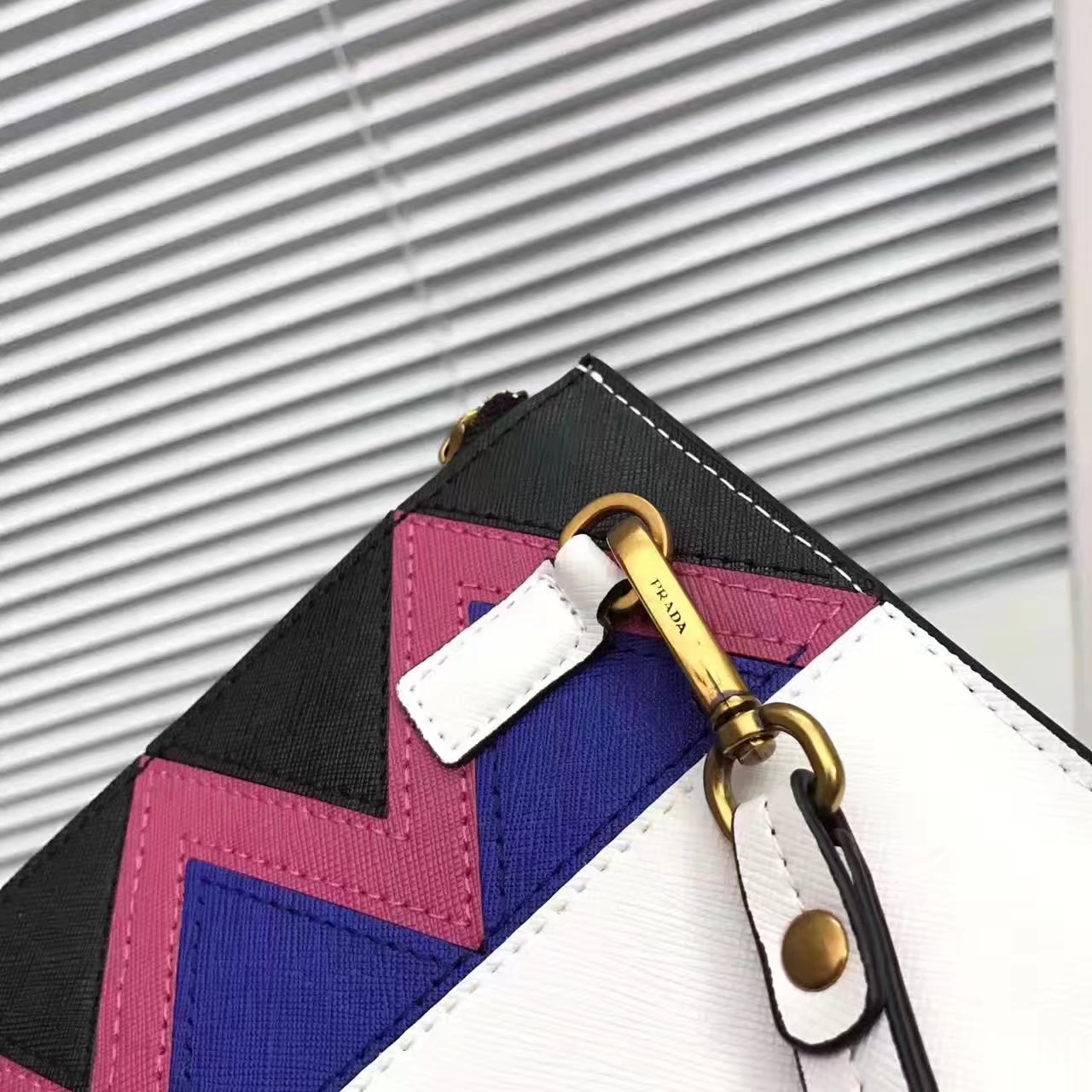 Prada 175 Esplanade Clutches White