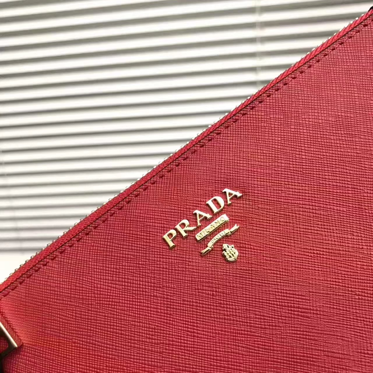 Prada 175 Women Leather Clutches Red