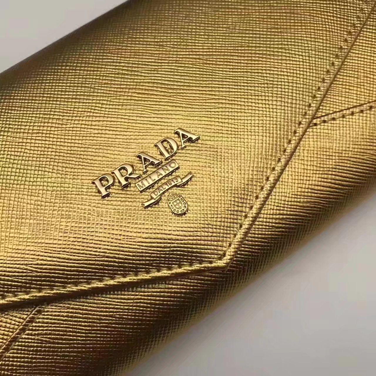 Prada 1M1176 Women Leather Wallet Gold