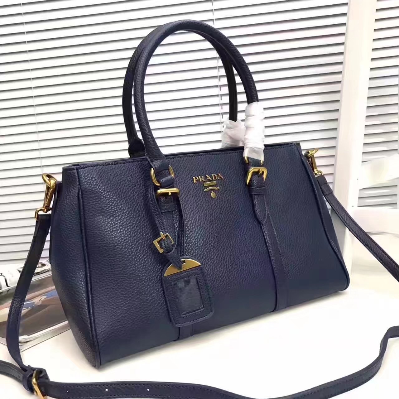 Prada 2996 Women 175 Tote Handbag Blue