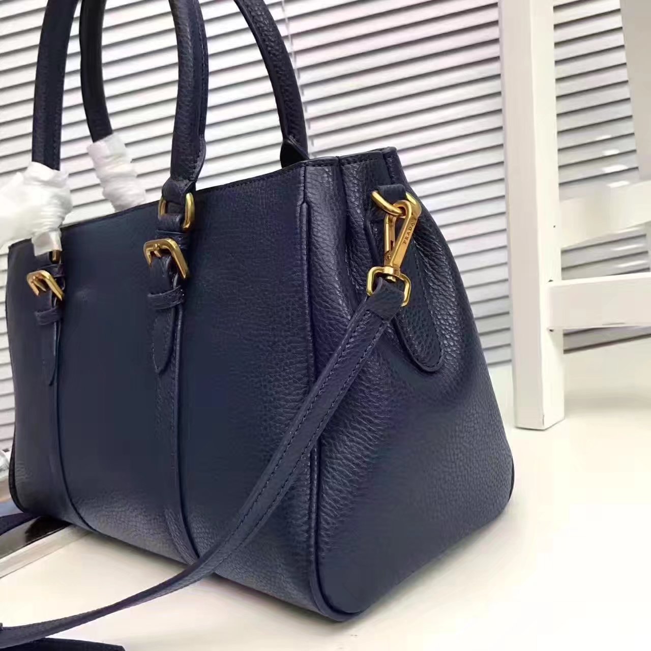 Prada 2996 Women 175 Tote Handbag Blue