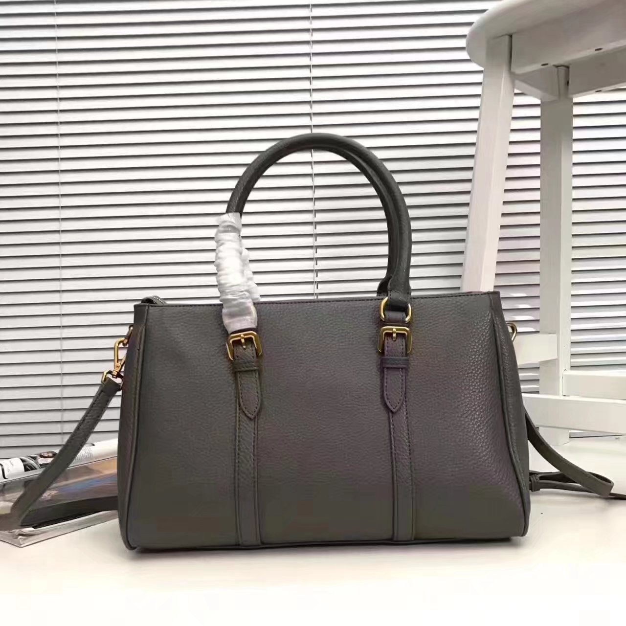 Prada 2996 Women 175 Tote Handbag Grey