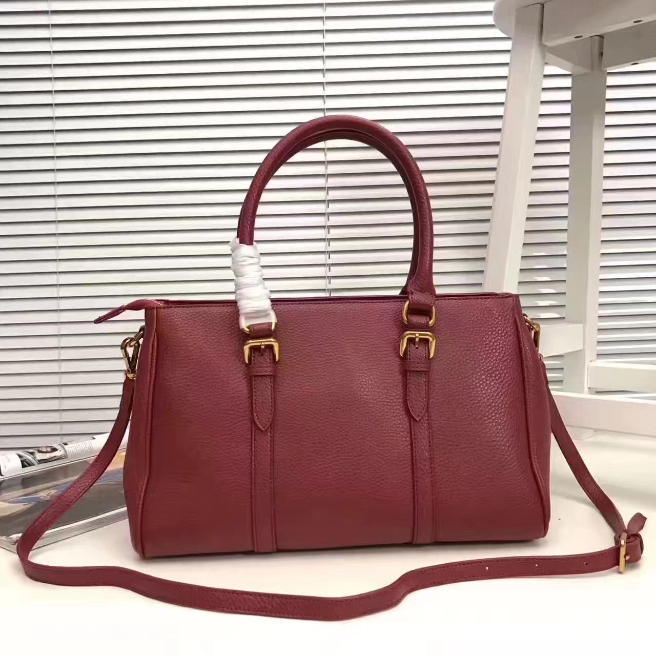 Prada 2996 Women 175 Tote Handbag Red