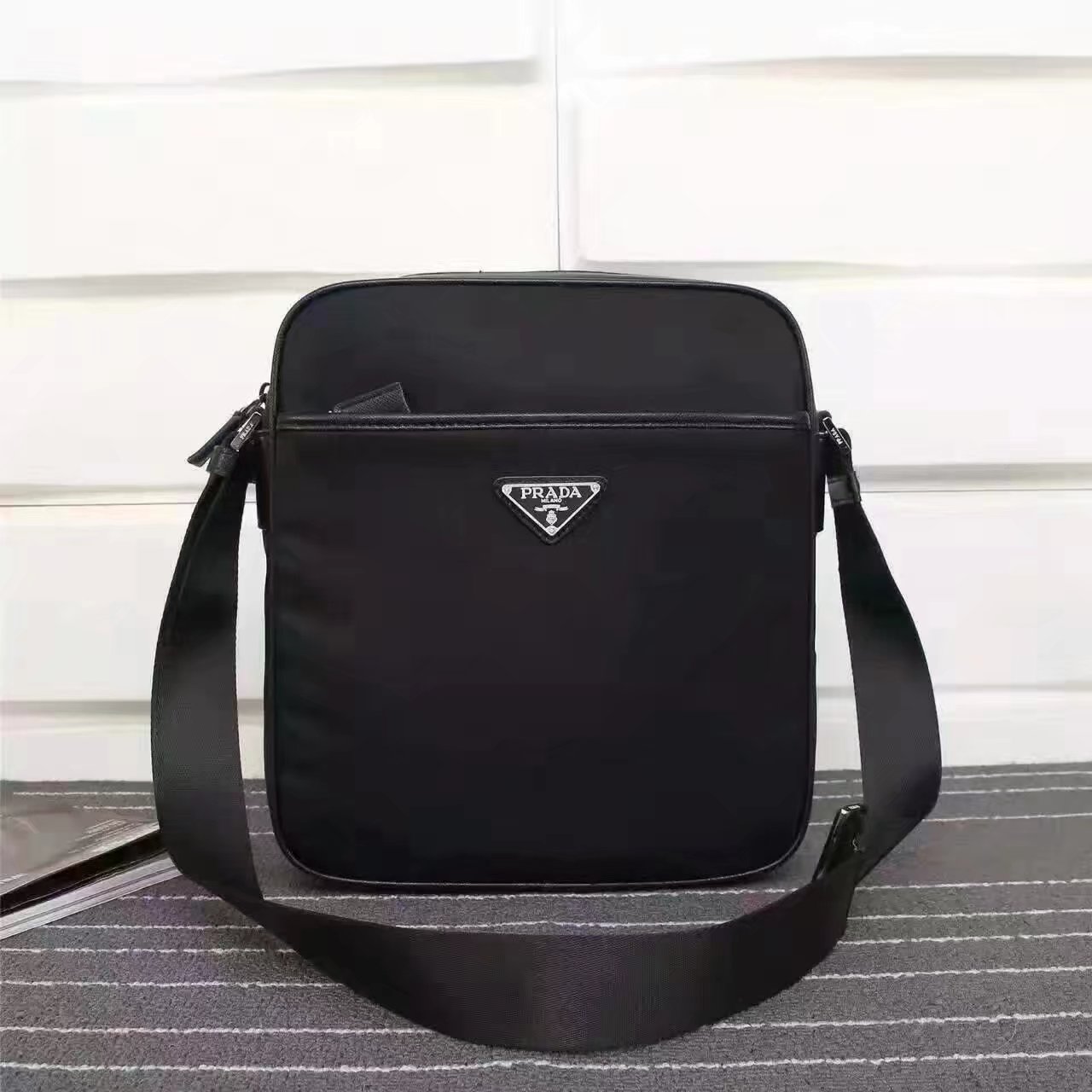 Prada 2VA002 Men Messenger Bag Black