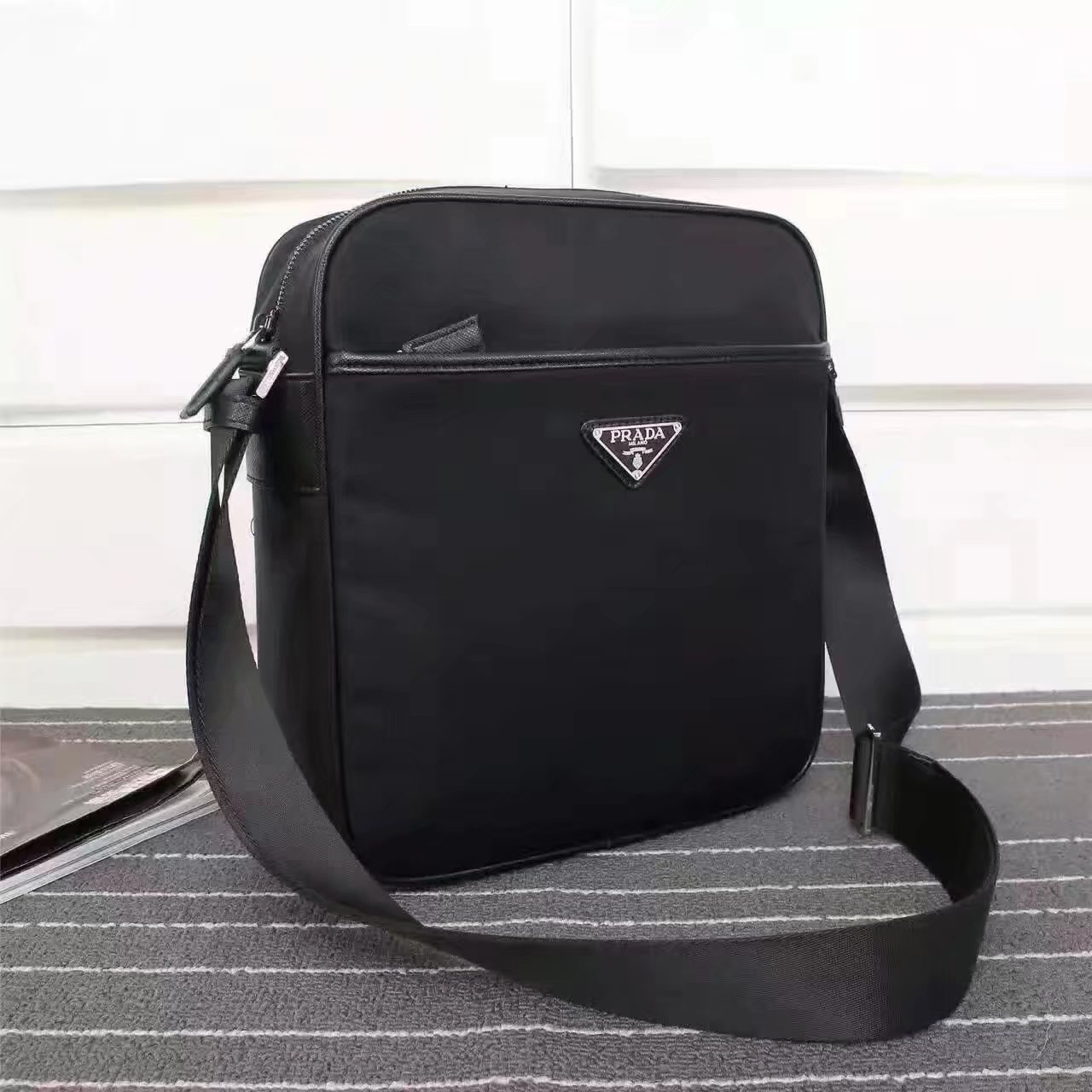 Prada 2VA002 Men Messenger Bag Black