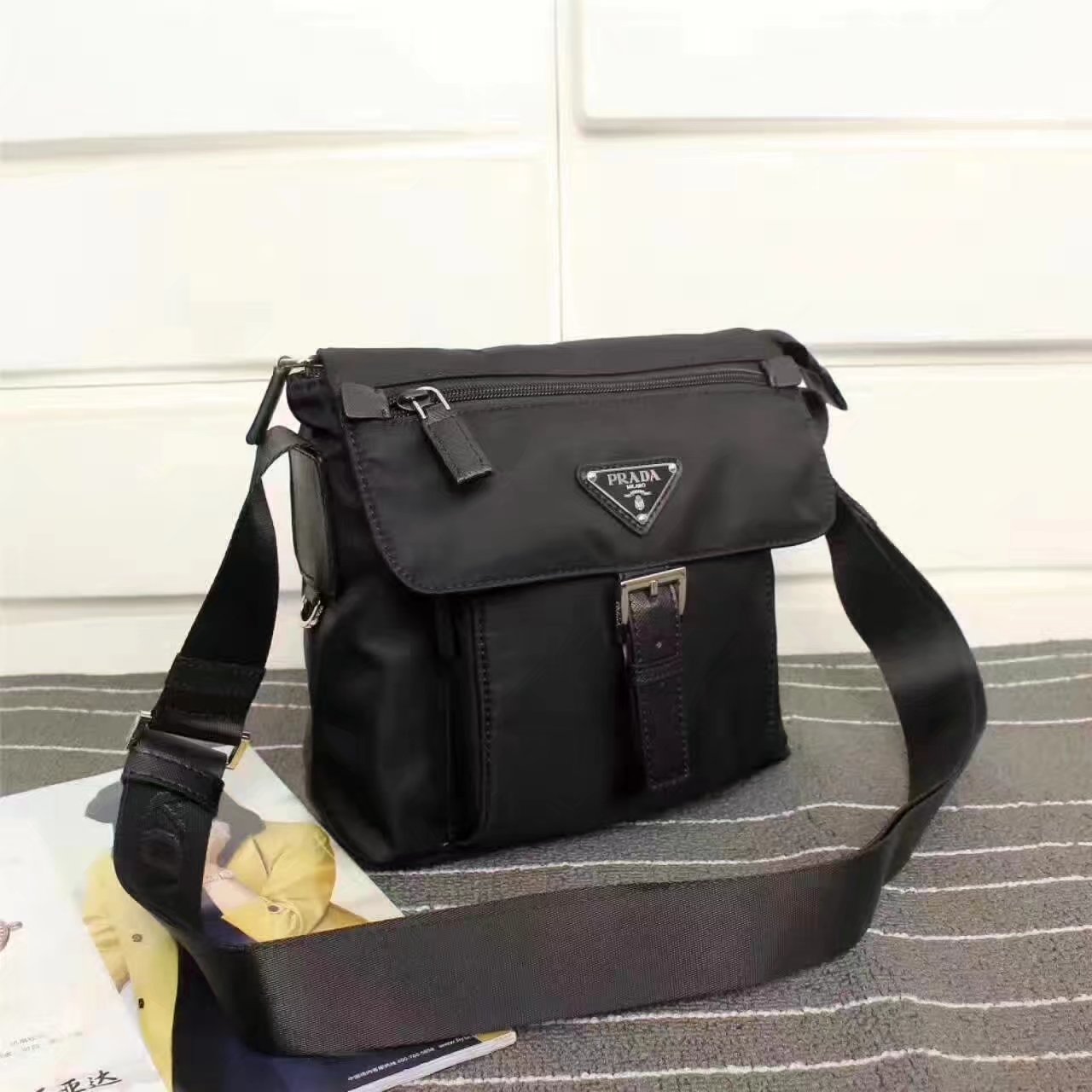 Prada 8994 Men Nylon Messenger Bag