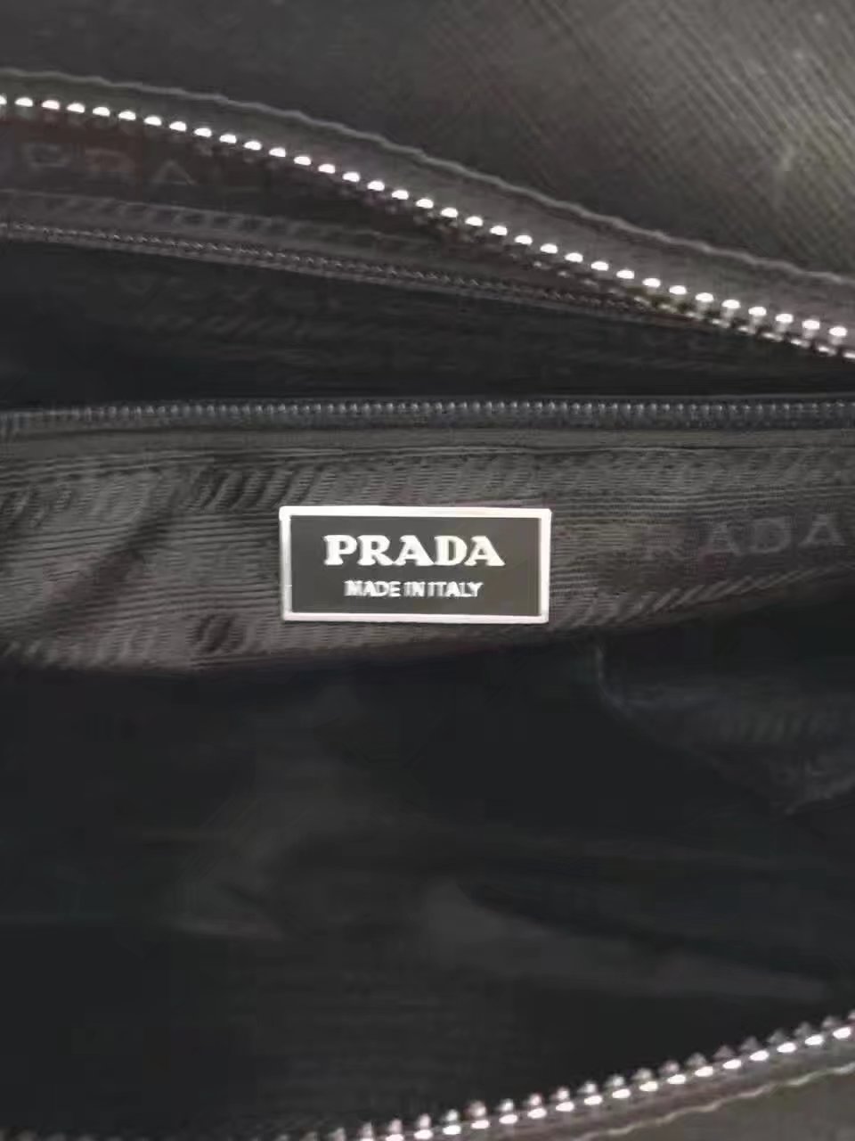 Prada A6665 Men Saffiano Leathe Tote Black