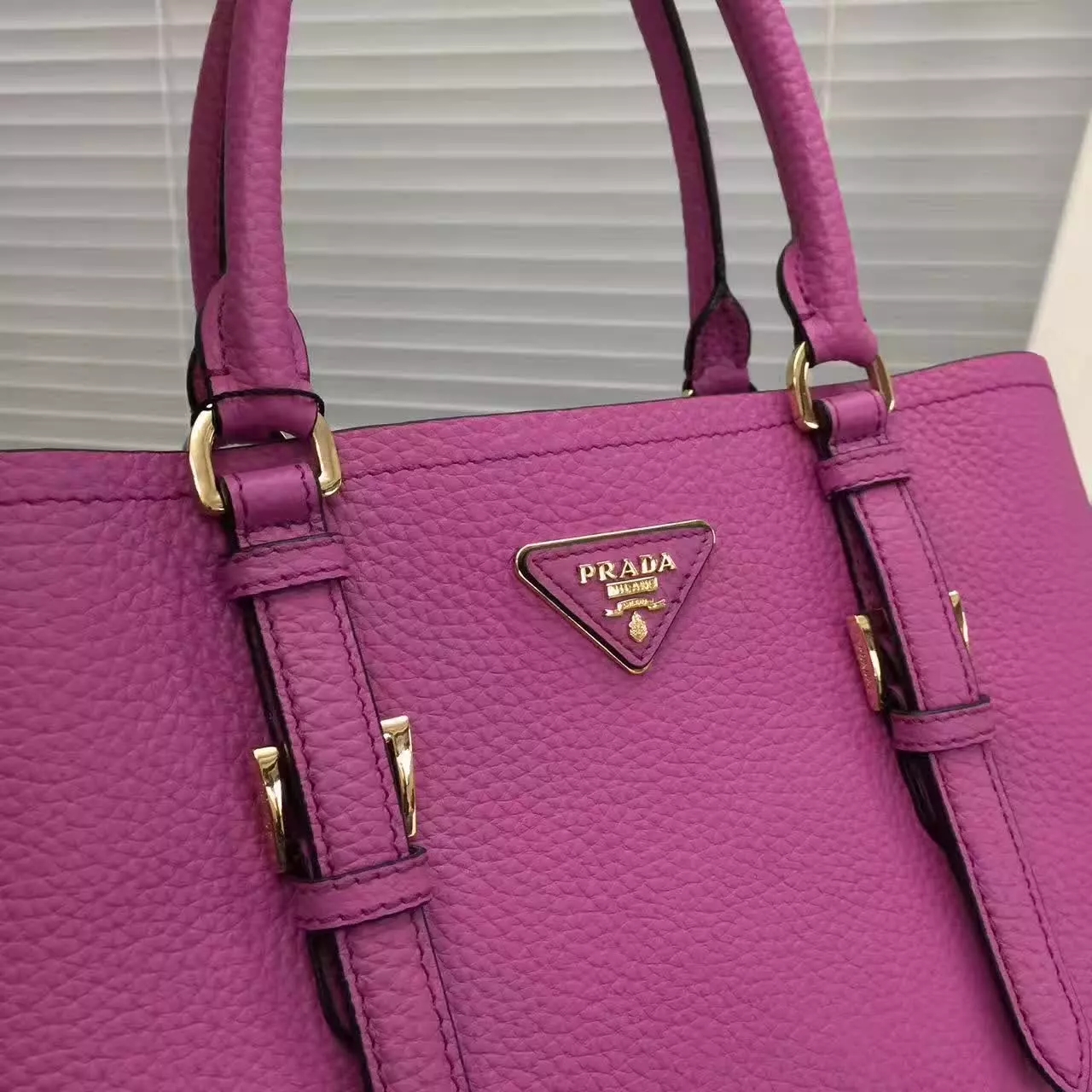 Prada Double Bag Saffiano Cuir Leather Tote Pink