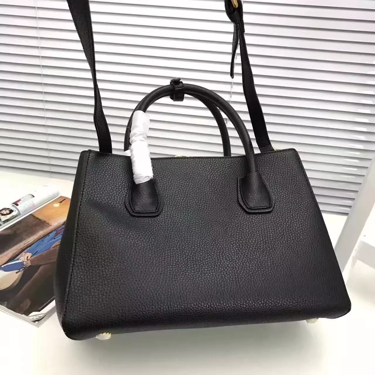 Prada Galleria Saffiano Tote Bags With Wallet Black