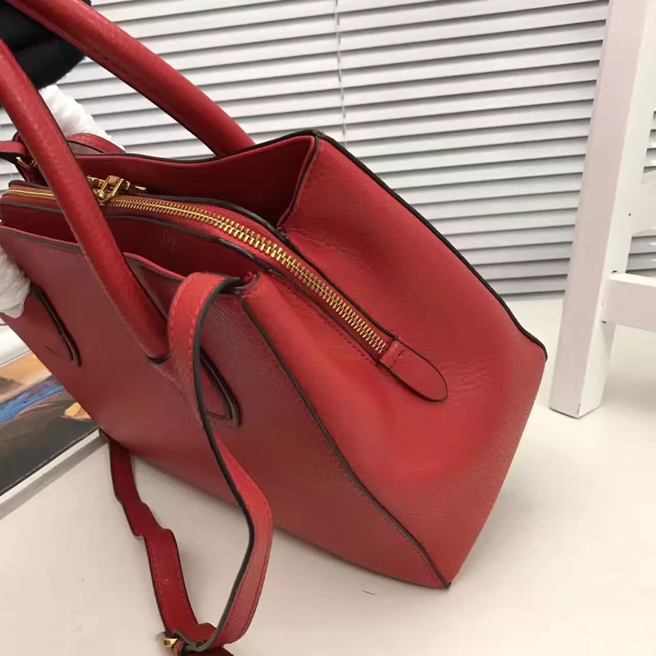 Prada Galleria Saffiano Tote Bags With Wallet Red