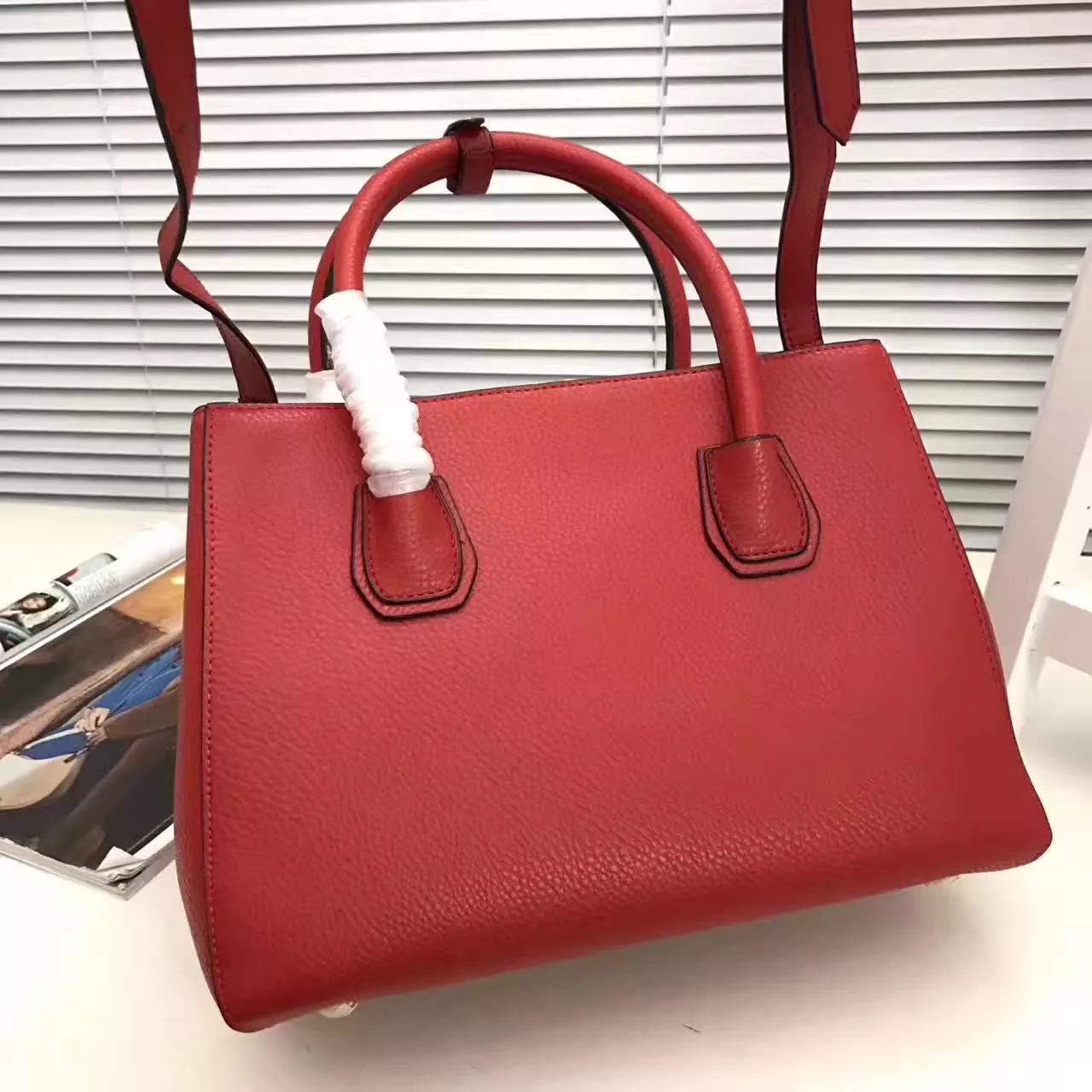 Prada Galleria Saffiano Tote Bags With Wallet Red