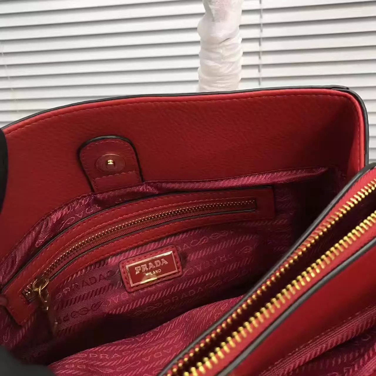 Prada Galleria Saffiano Tote Bags With Wallet Red