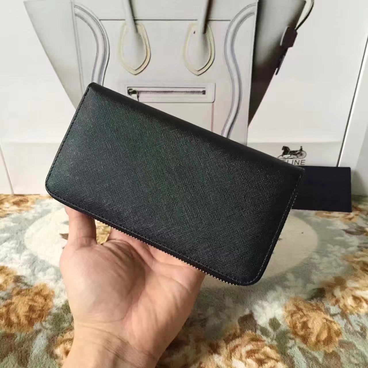 Prada LM0506 Leather Wallet Black