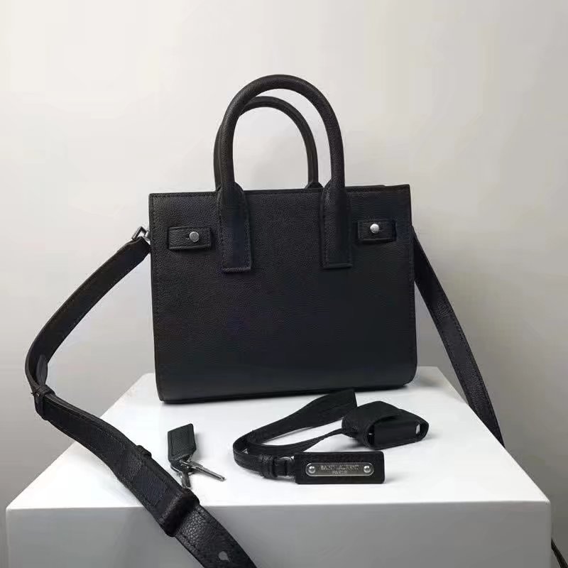 Saint Laurent Baby Sac De Jour Souple Duffle Bag in Black Moroder Leather