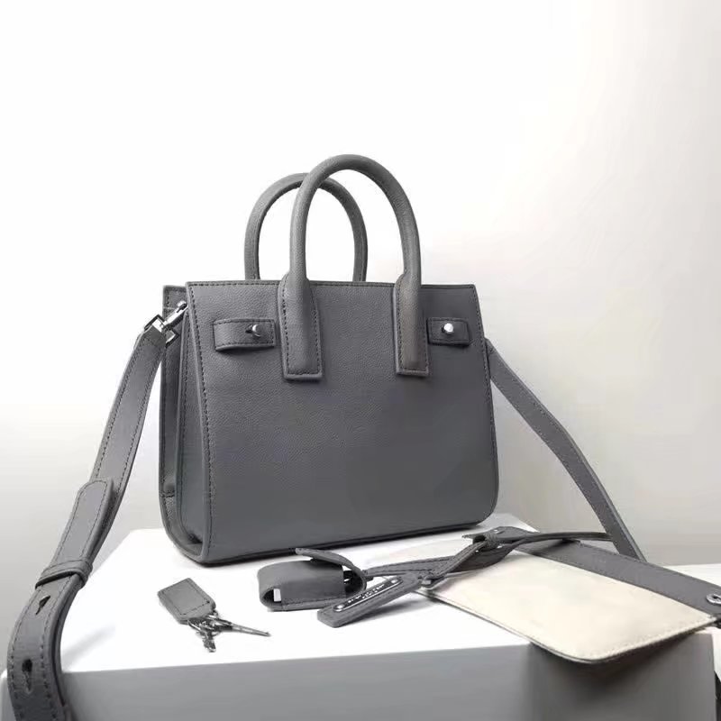 Saint Laurent Baby Sac De Jour Souple Duffle Bag in Grey Moroder Leather