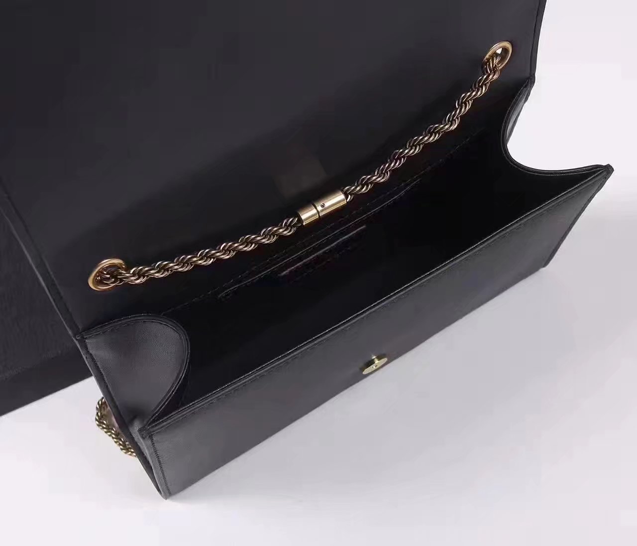 Saint Laurent Medium 24cm Leather Kate Bag Black