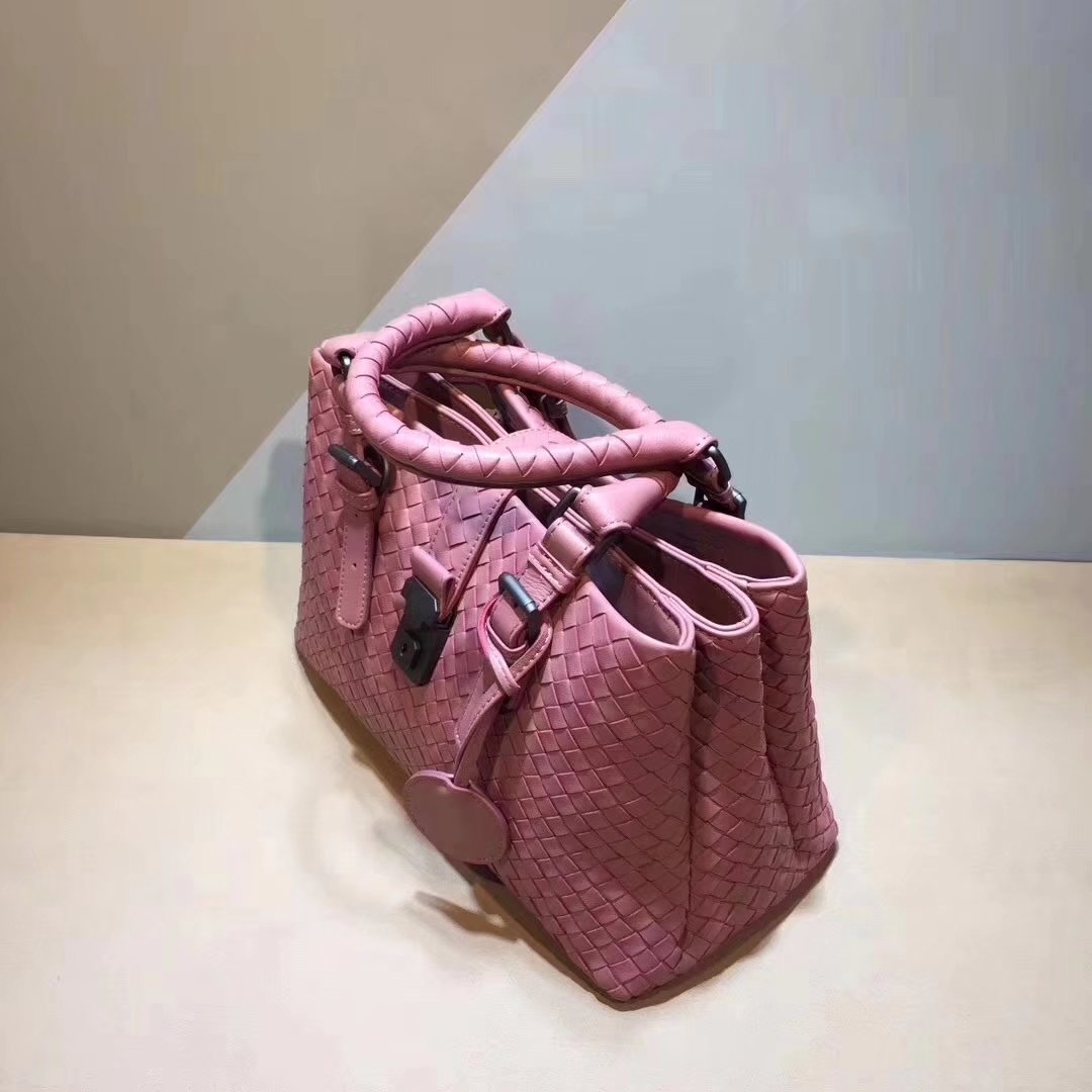 Top Quality Bottega Veneta Calf Leather Medium Roma Bag Pink