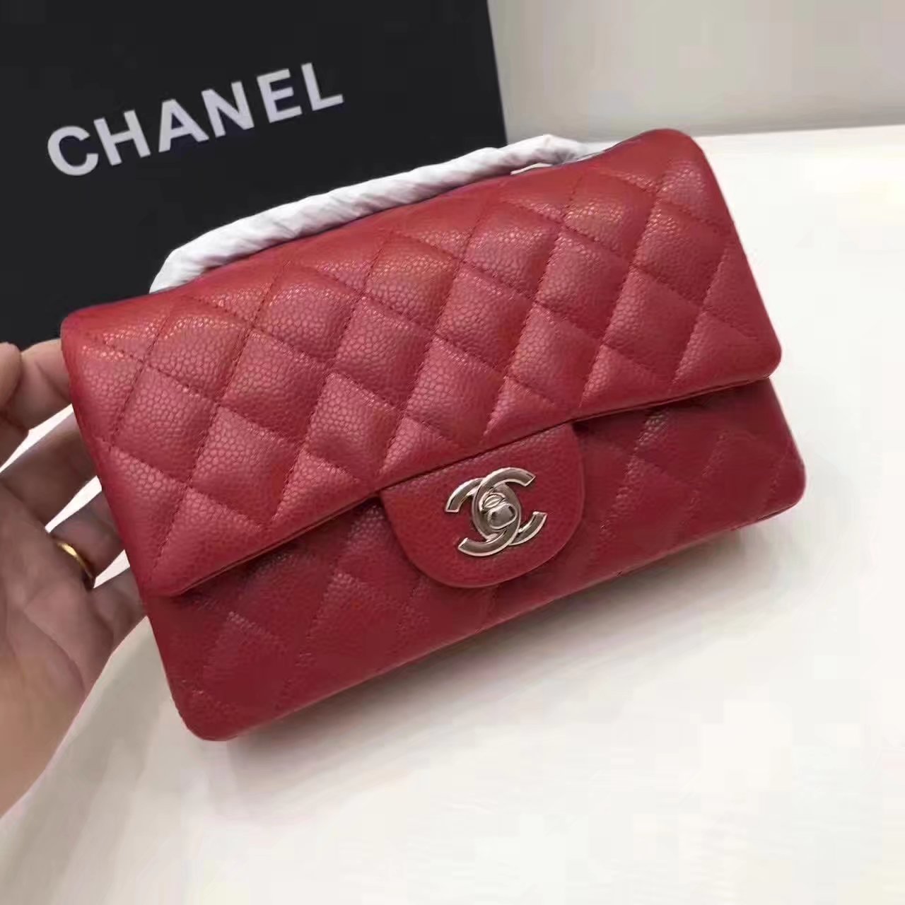 Top Quality Chanel CF2.0 Caviar Leather Bag with Silver