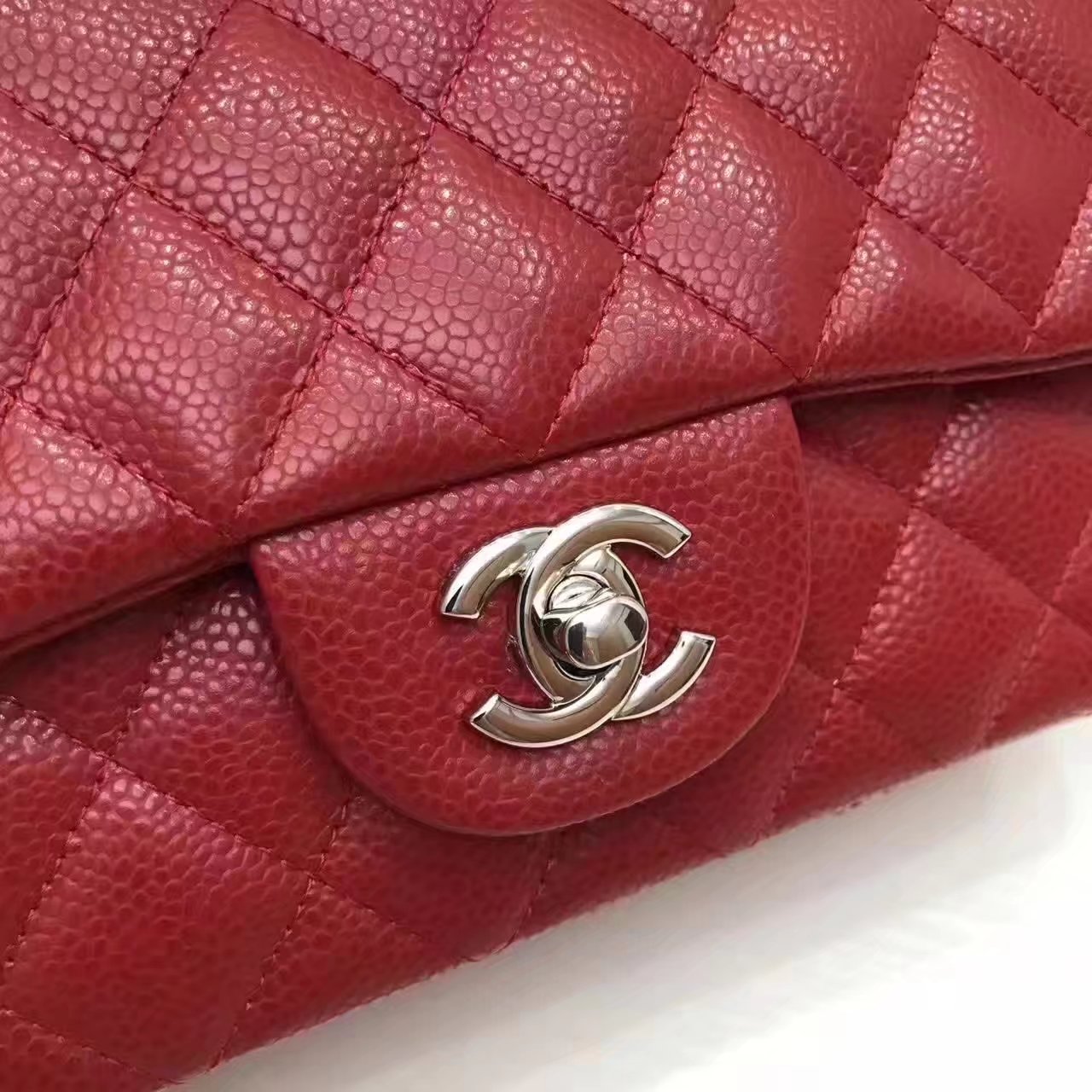 Top Quality Chanel CF2.0 Caviar Leather Bag with Silver