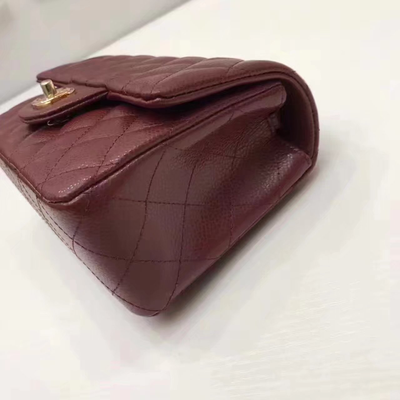 Top Quality Chanel CF2.0 Wine Red Caviar Leather Bag with Gold