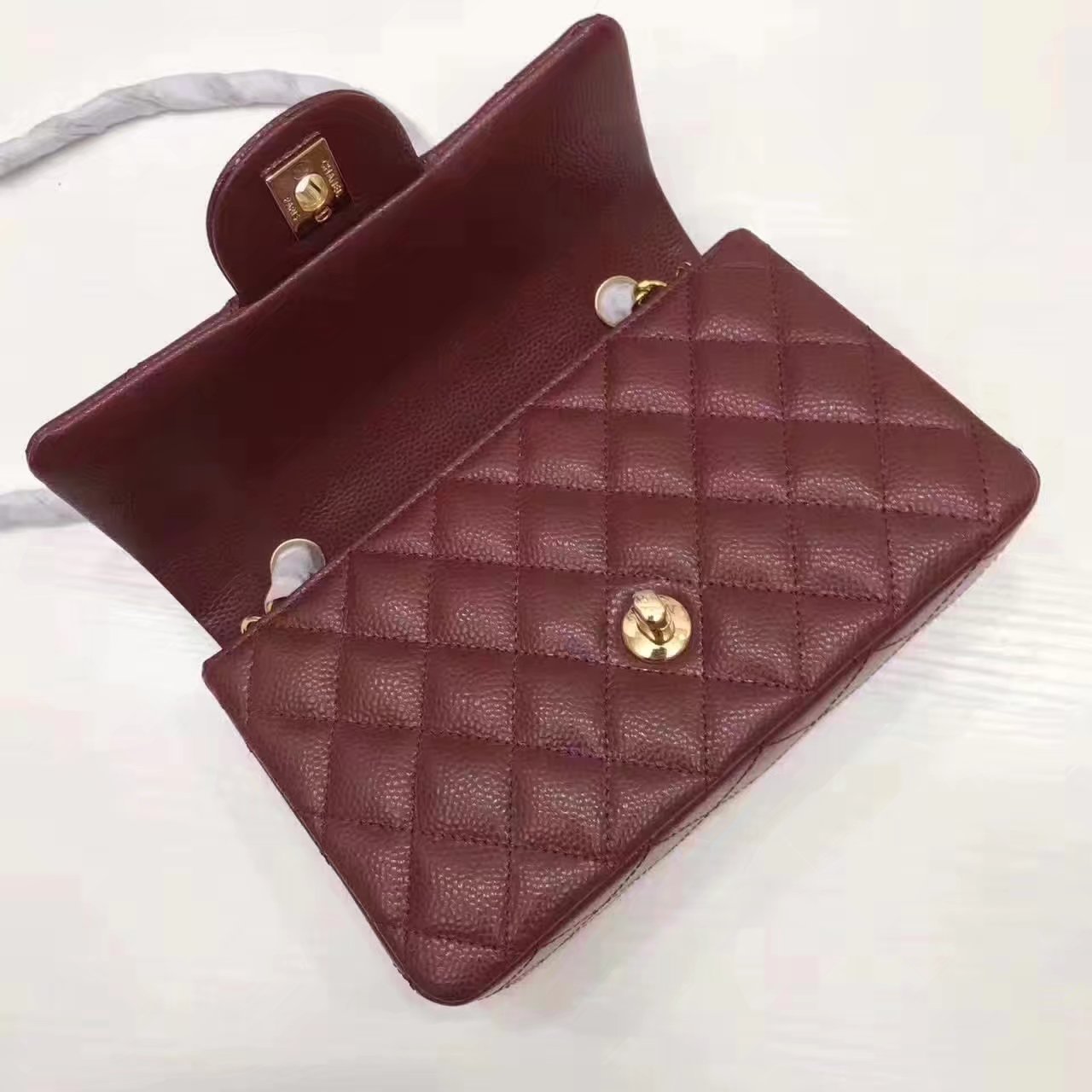 Top Quality Chanel CF2.0 Wine Red Caviar Leather Bag with Gold