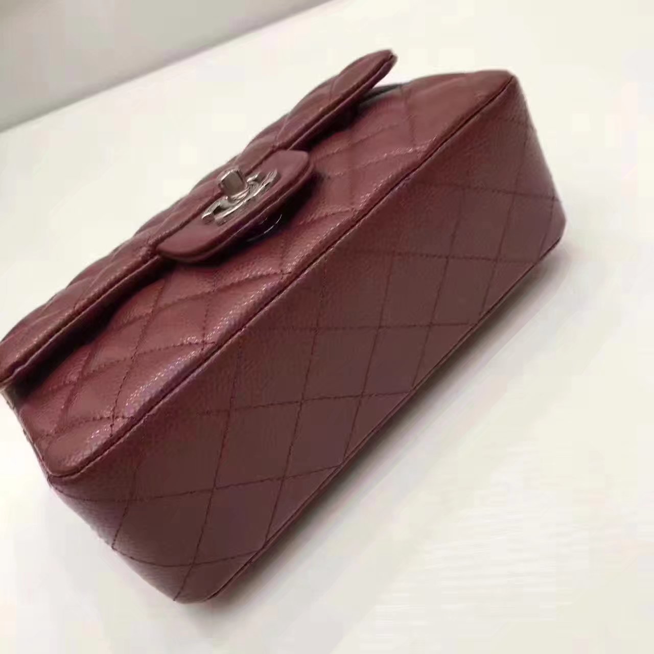 Top Quality Chanel CF2.0 Wine Red Caviar Leather Bag with Silver