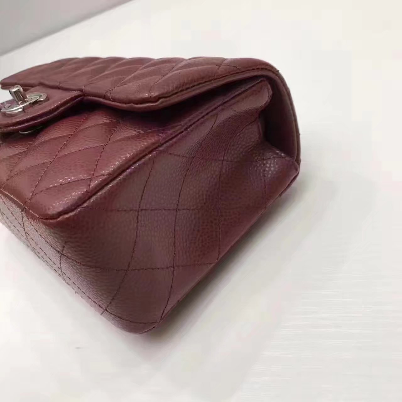 Top Quality Chanel CF2.0 Wine Red Caviar Leather Bag with Silver