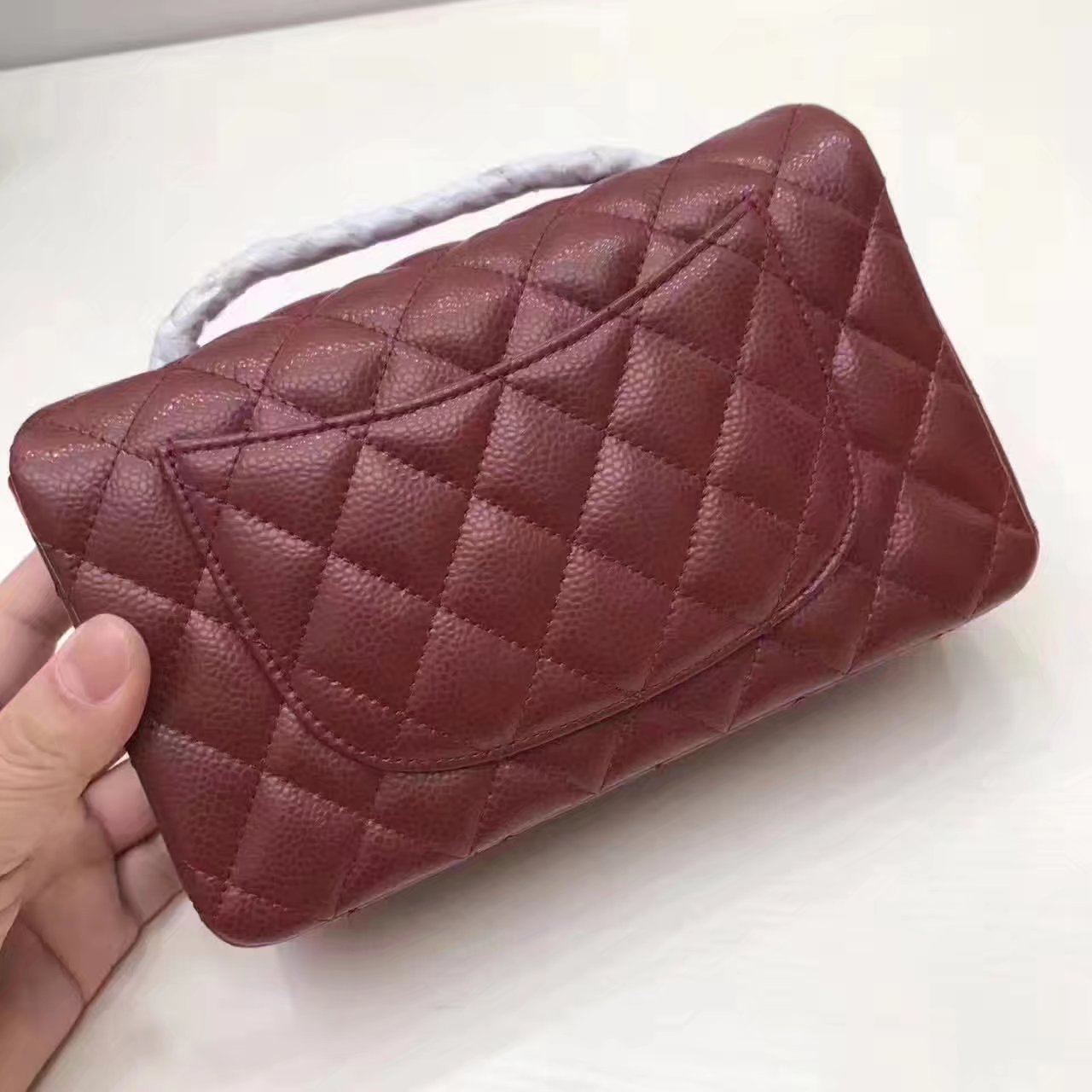 Top Quality Chanel CF2.0 Wine Red Caviar Leather Bag with Silver