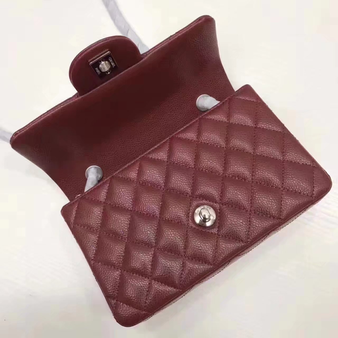 Top Quality Chanel CF2.0 Wine Red Caviar Leather Bag with Silver