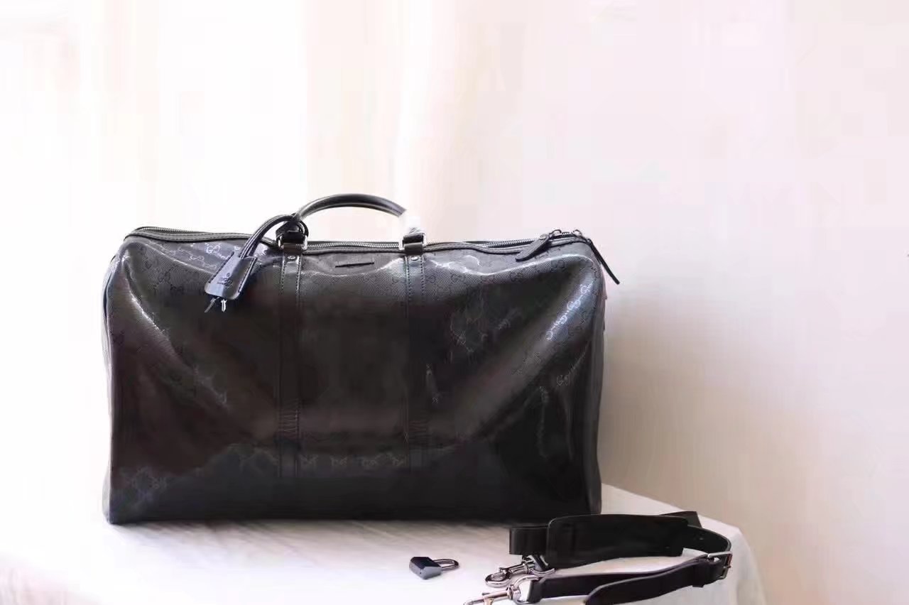 Top Quality Gucci 206500 GG Supreme Men Luggage Tote Bag Black