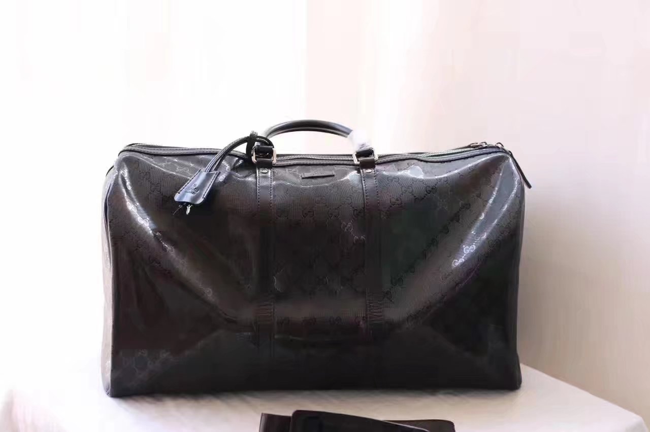 Top Quality Gucci 206500 GG Supreme Men Luggage Tote Bag Black