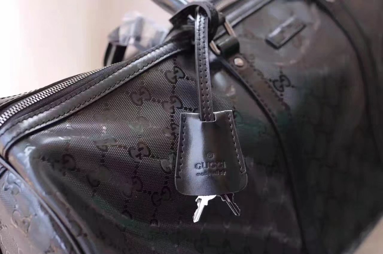 Top Quality Gucci 206500 GG Supreme Men Luggage Tote Bag Black