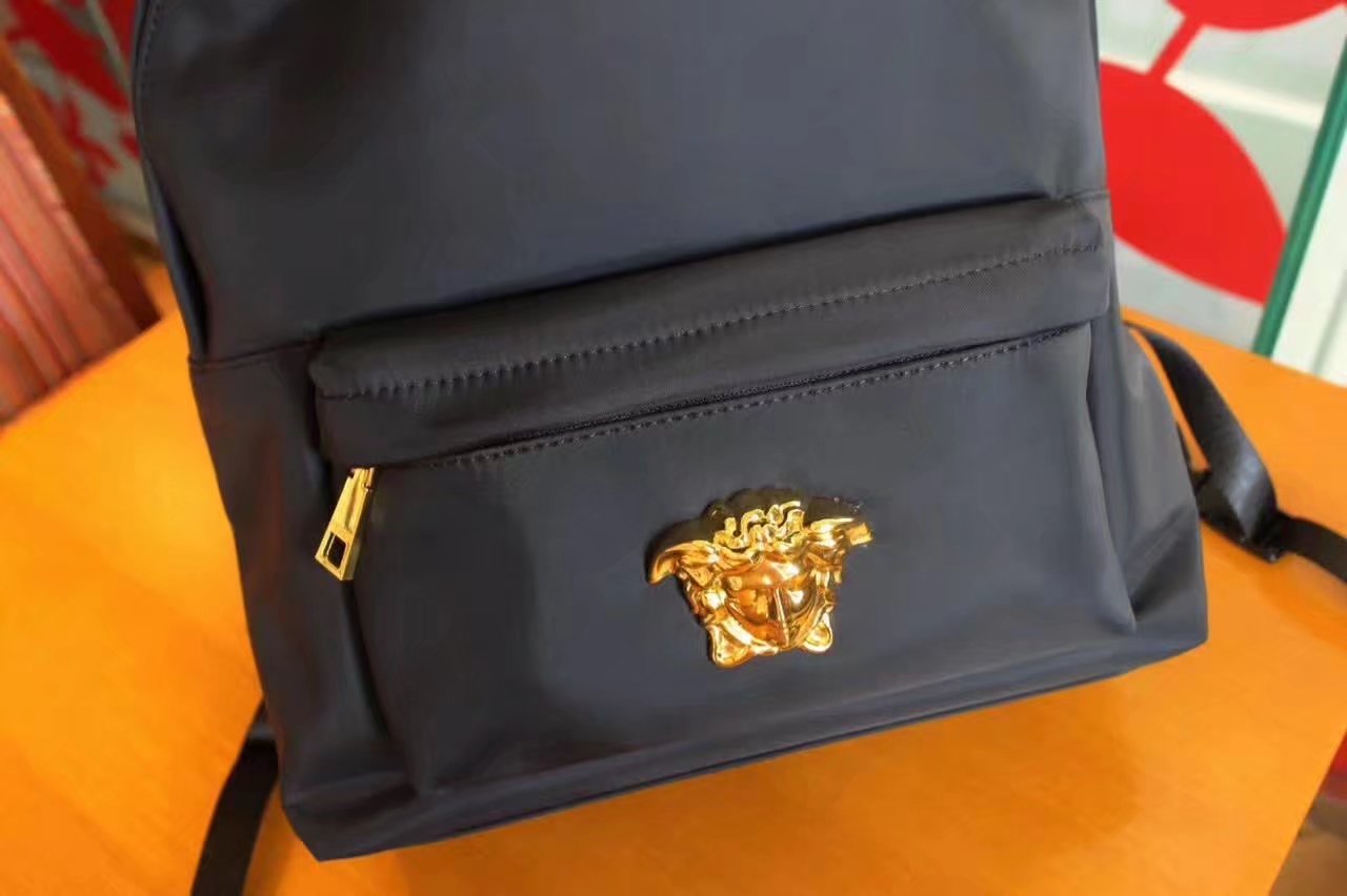 Versace Calf Leather Palazzo Backpack with Gold Medusa