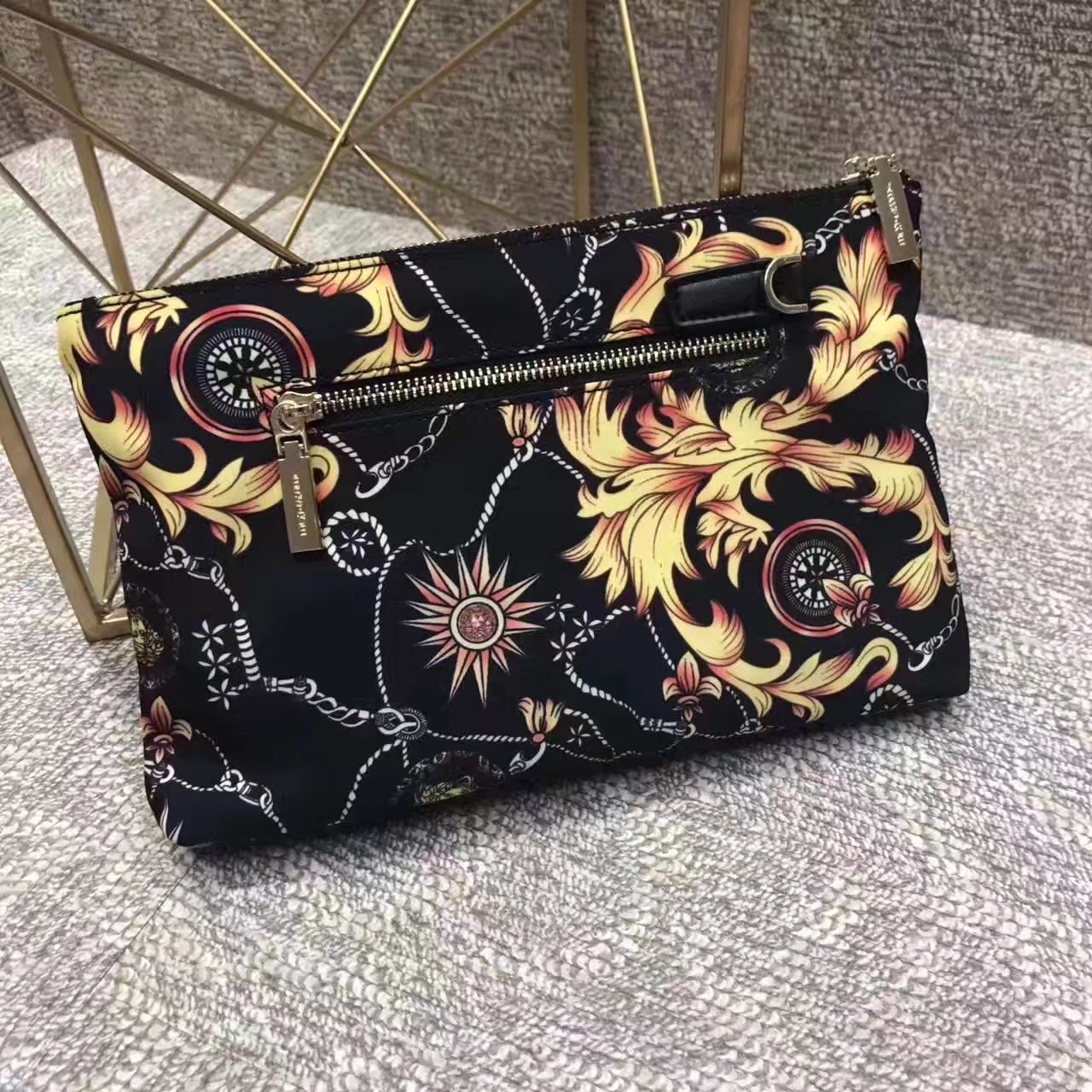 Versace Medusa Printing Leather Clutch Bag