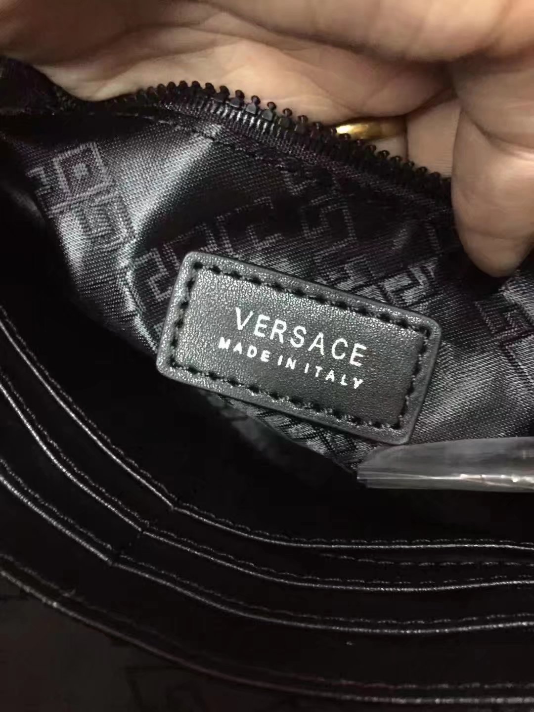 Versace Men Medusa Nylon Pouch Black