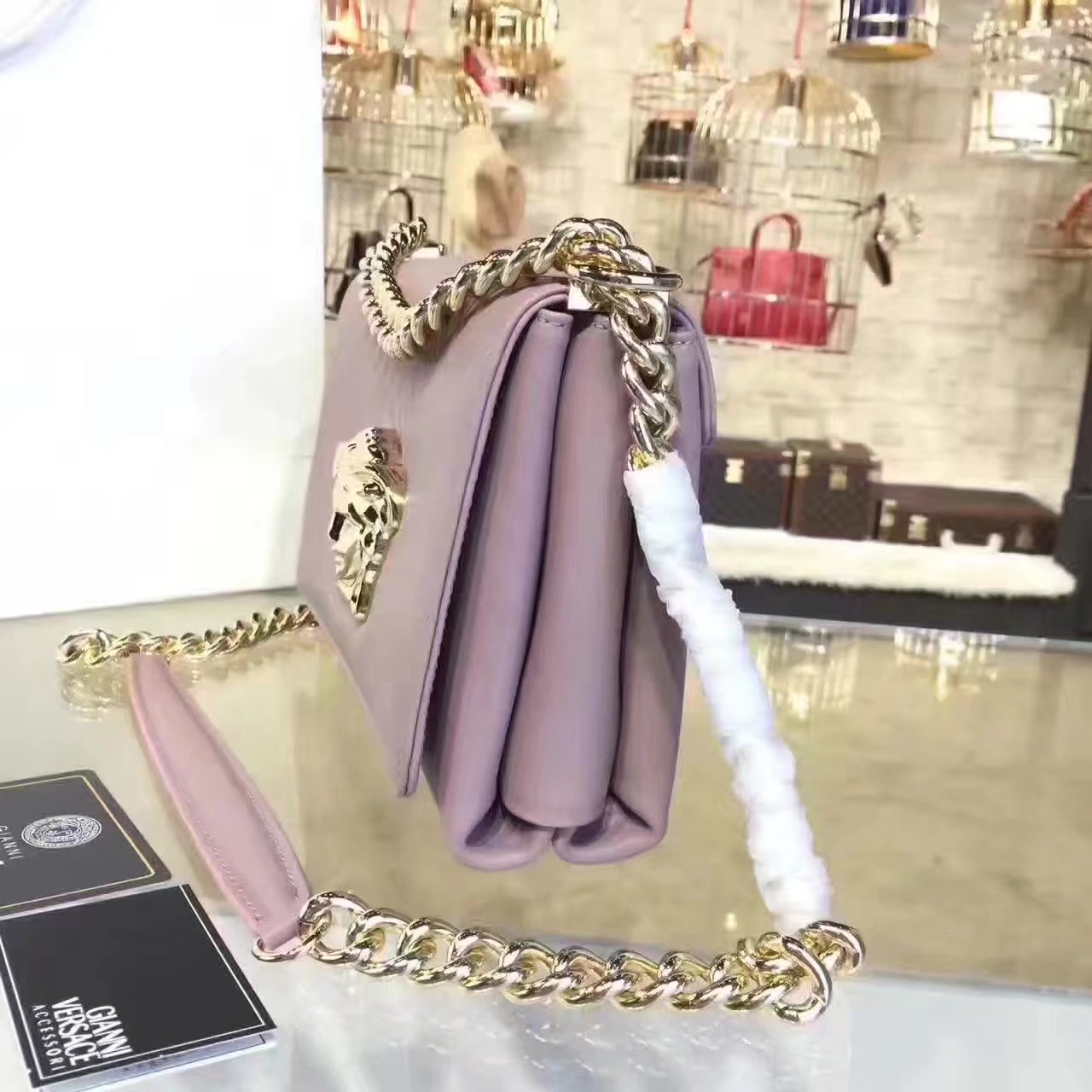 Versace Palazzo Evening Shoulder Bags Purple