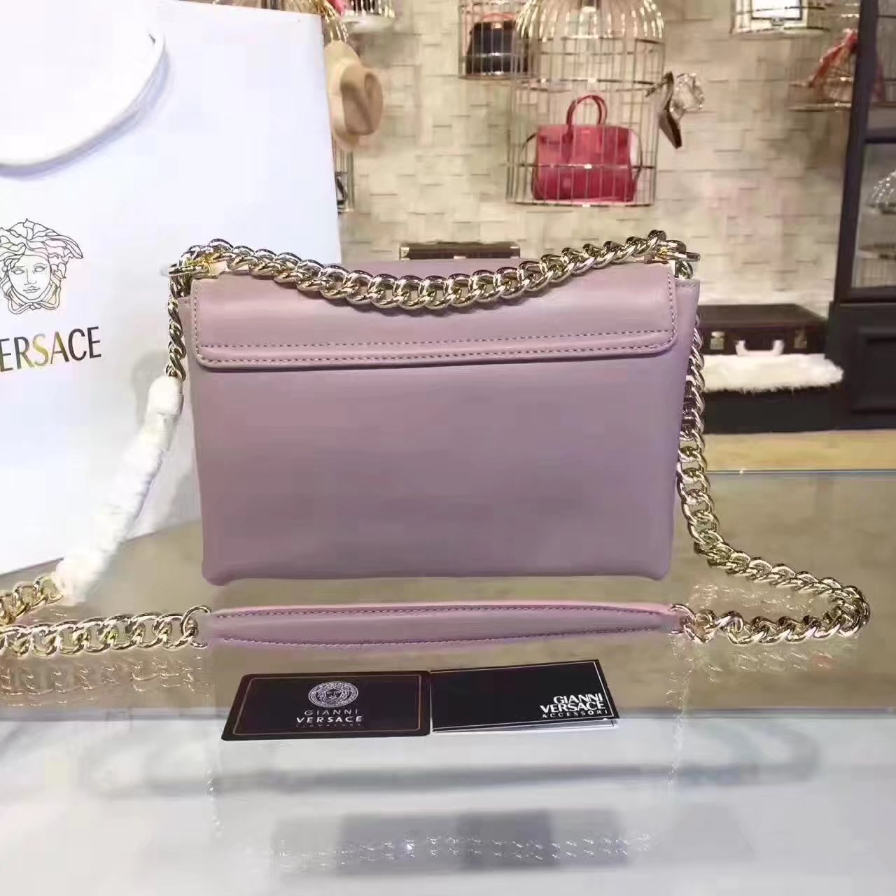 Versace Palazzo Evening Shoulder Bags Purple