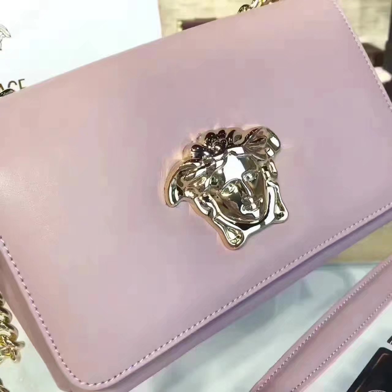 Versace Palazzo Evening Shoulder Bags Purple