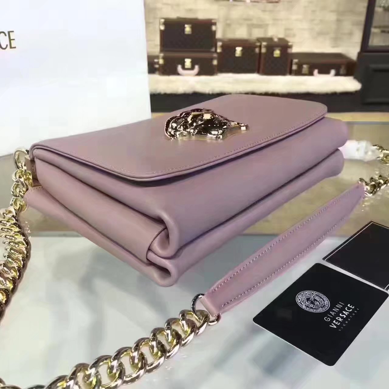 Versace Palazzo Evening Shoulder Bags Purple