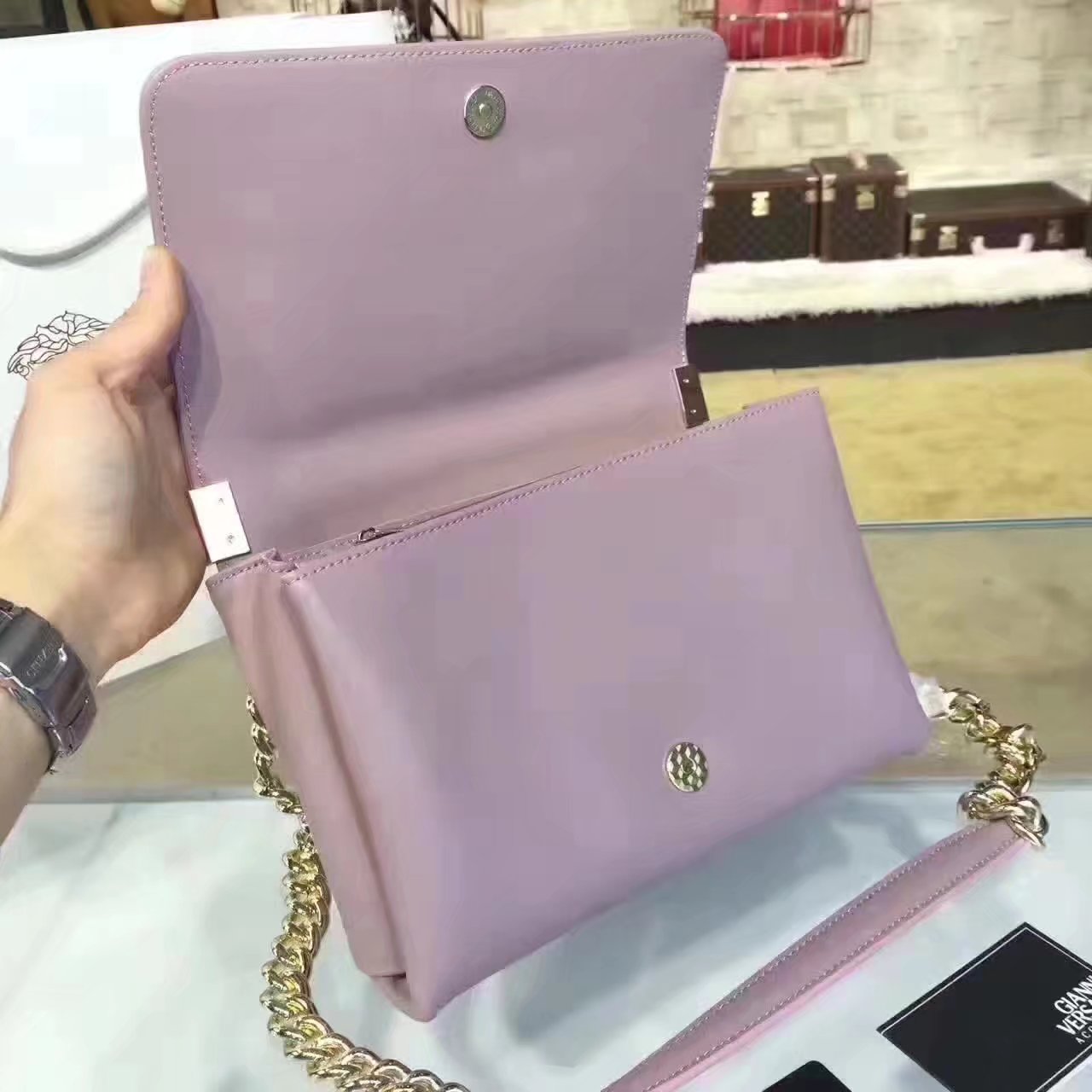 Versace Palazzo Evening Shoulder Bags Purple