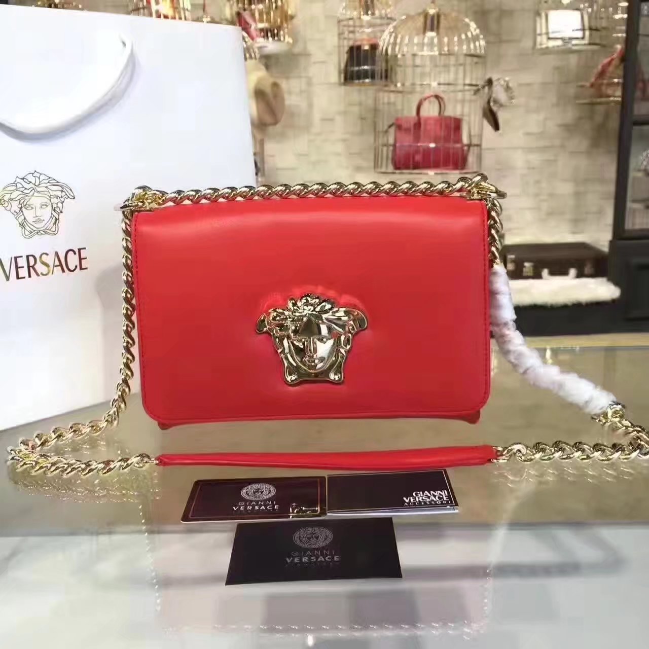 Versace Palazzo Evening Shoulder Bags Rose