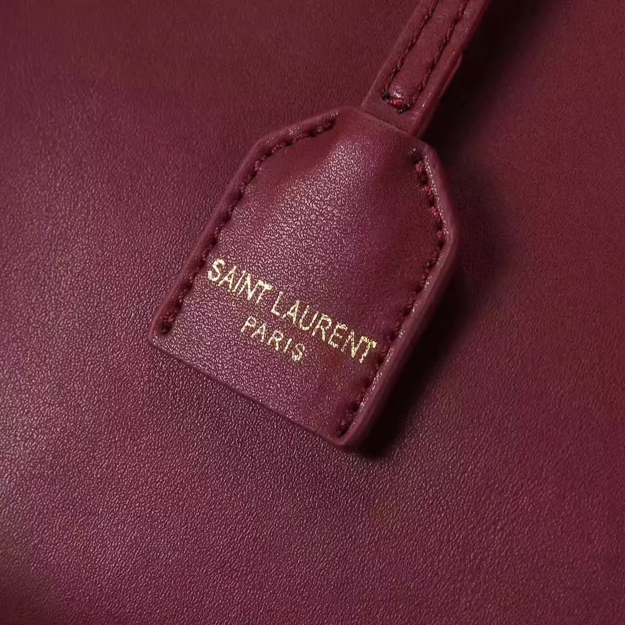 YSL Monogram Saint Laurent Cabas Bag Dark Red