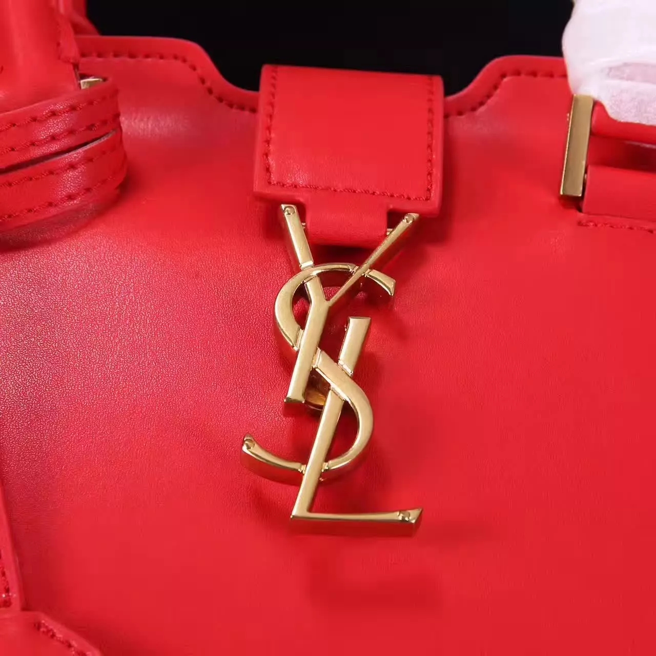 YSL Monogram Saint Laurent Cabas Bag Red