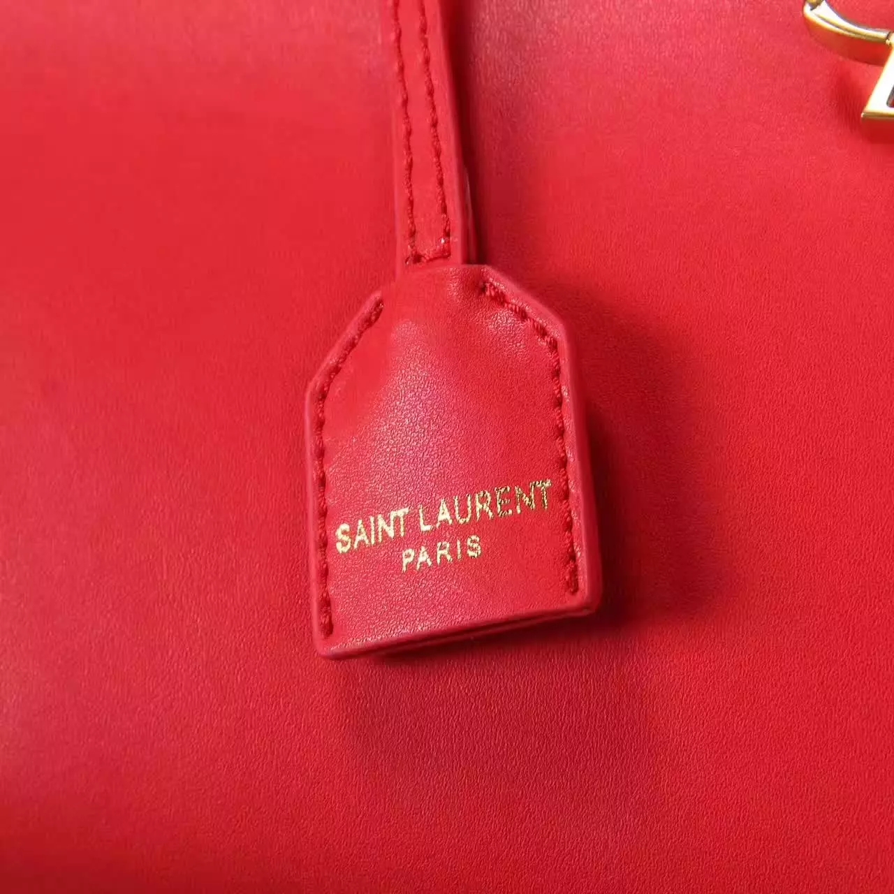 YSL Monogram Saint Laurent Cabas Bag Red