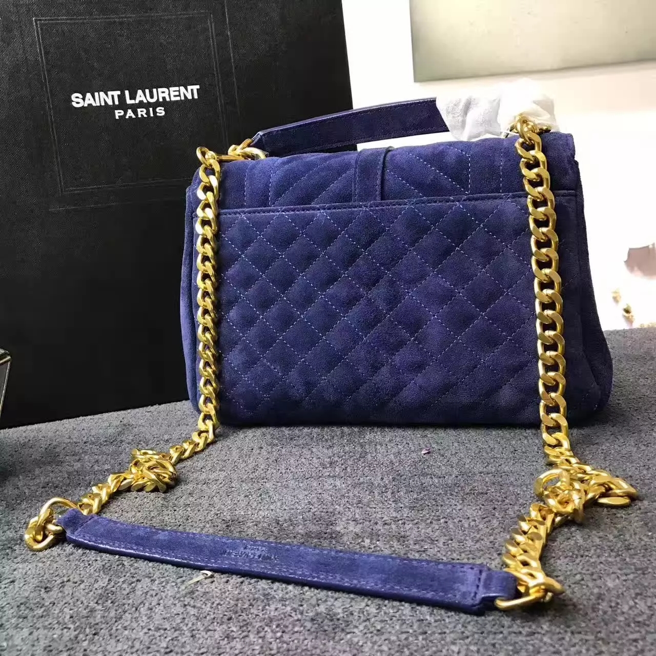 YSL Small Soft Envelope Monogram Saint Laurent Shoulder Bags Blue