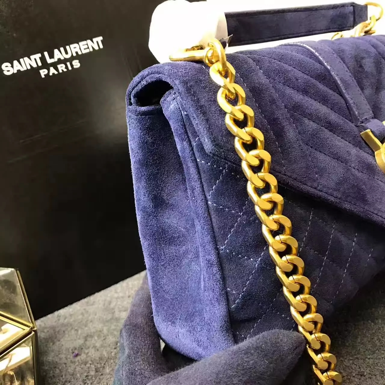 YSL Small Soft Envelope Monogram Saint Laurent Shoulder Bags Blue