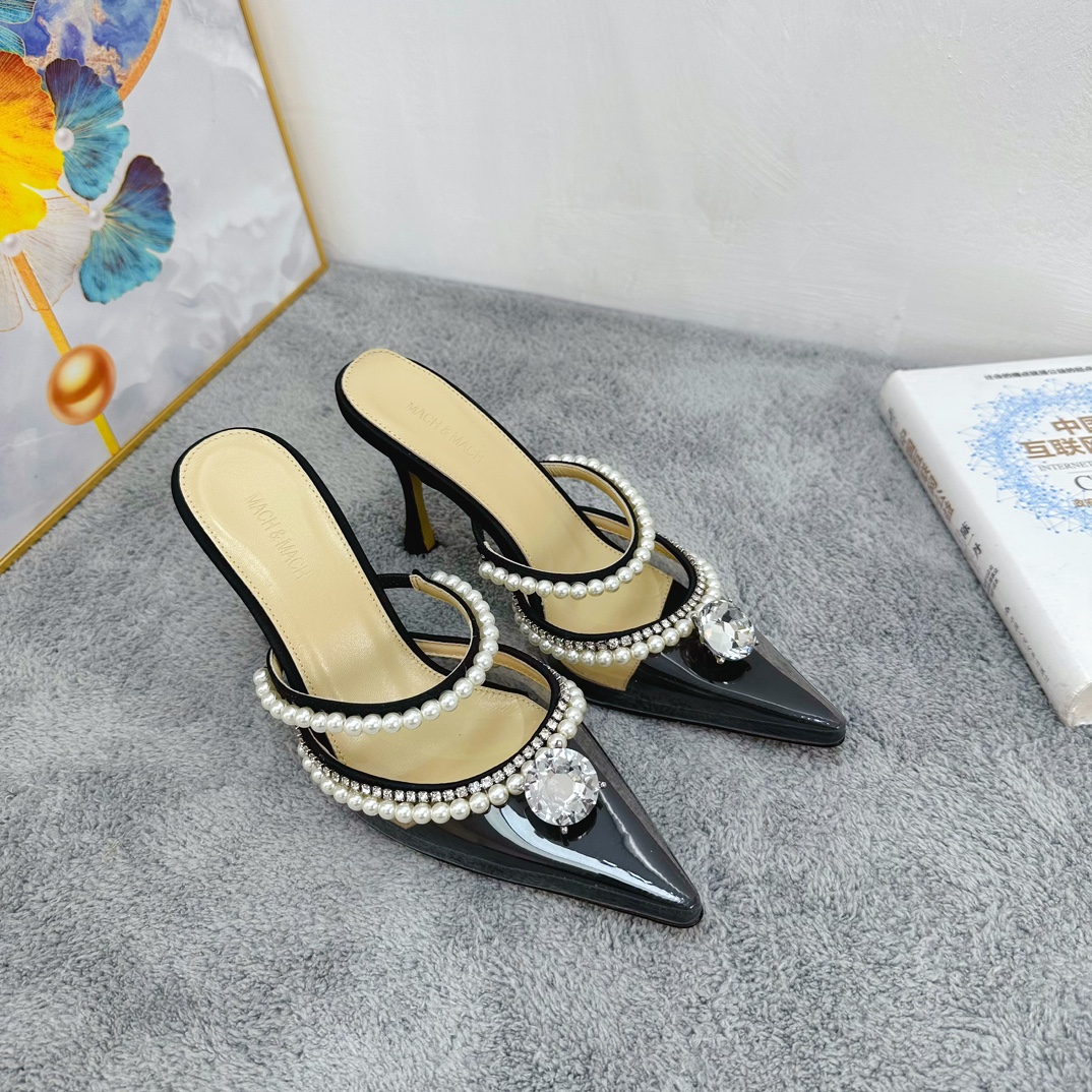 Mach & Mach Embellished Satin Mules-0006 35-42 – Replica Luxury Brand ...